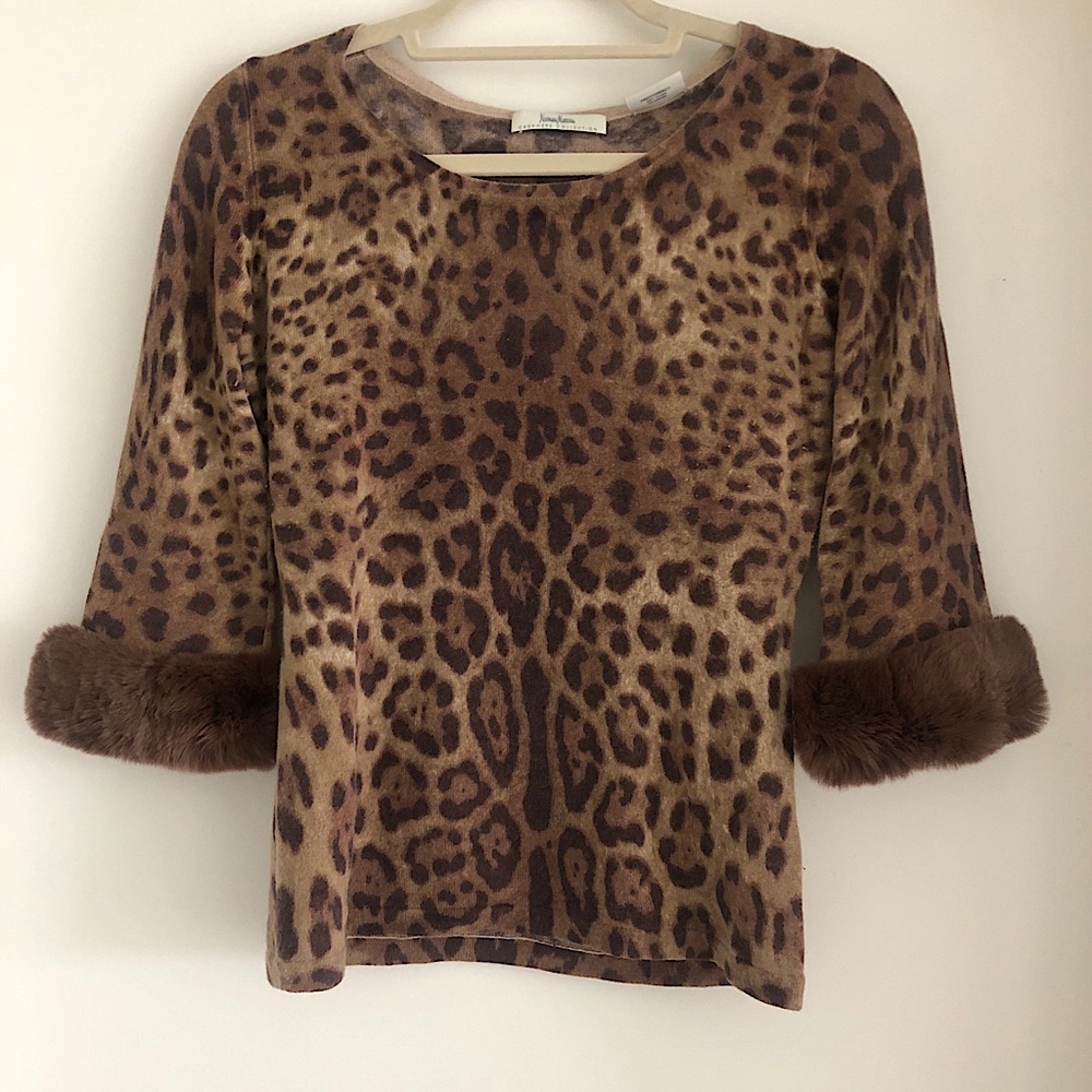 Cashmere Leopard Print Sweater